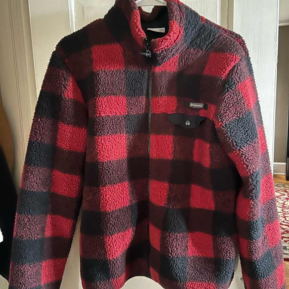 Columbia Red and Black Fleece Jacket